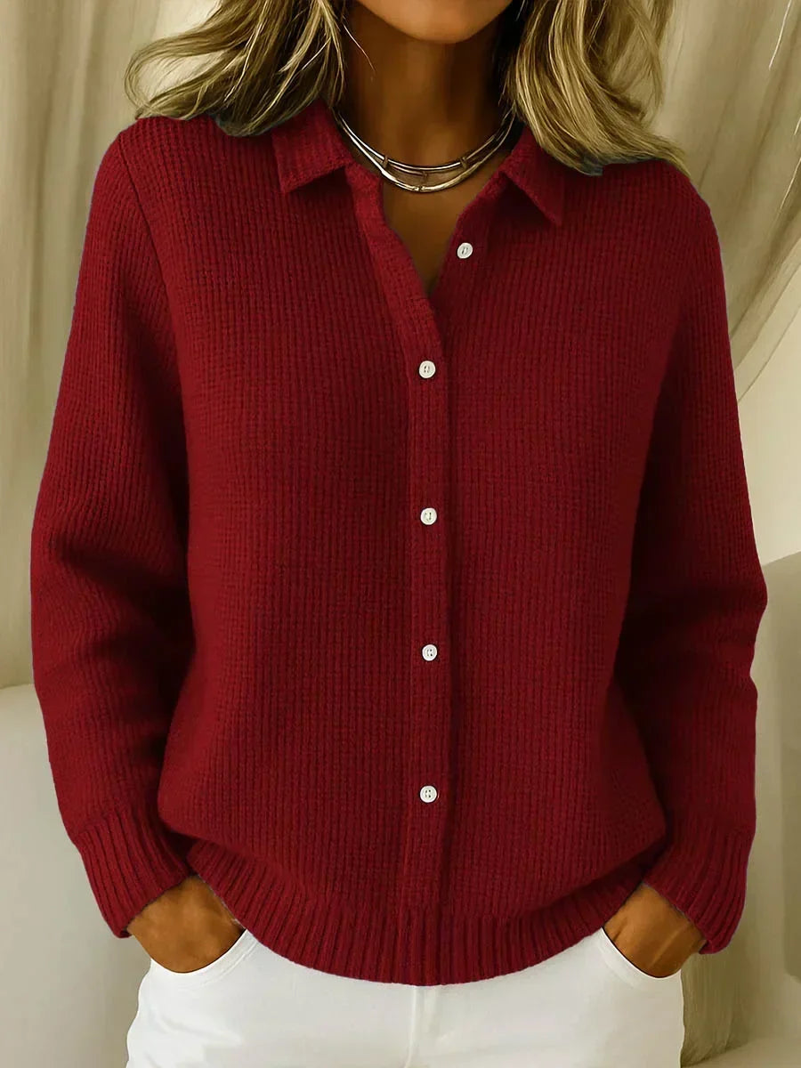 Katrina | Cardigan en maille texturée boutonné