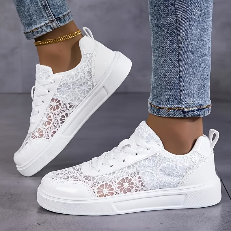 Baskets en dentelle élégantes Camille, vue de dessus – Valloro Paris