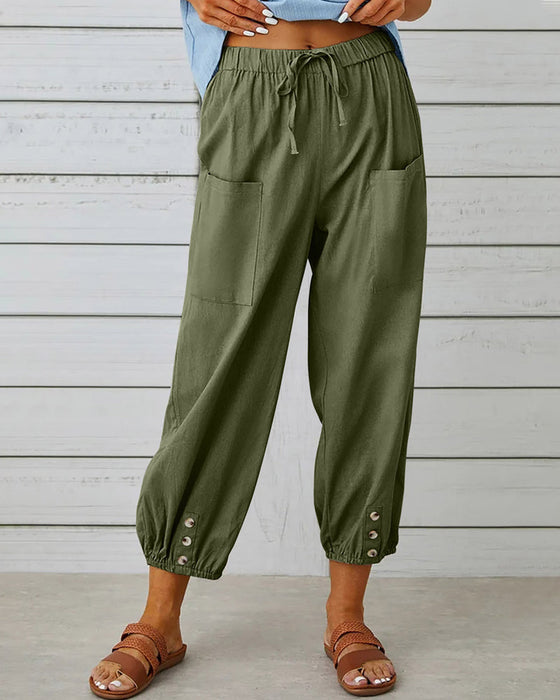 Pantalon ample à taille haute