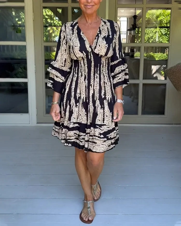 Robe boho glow Romy, détail du motif – Valloro Paris