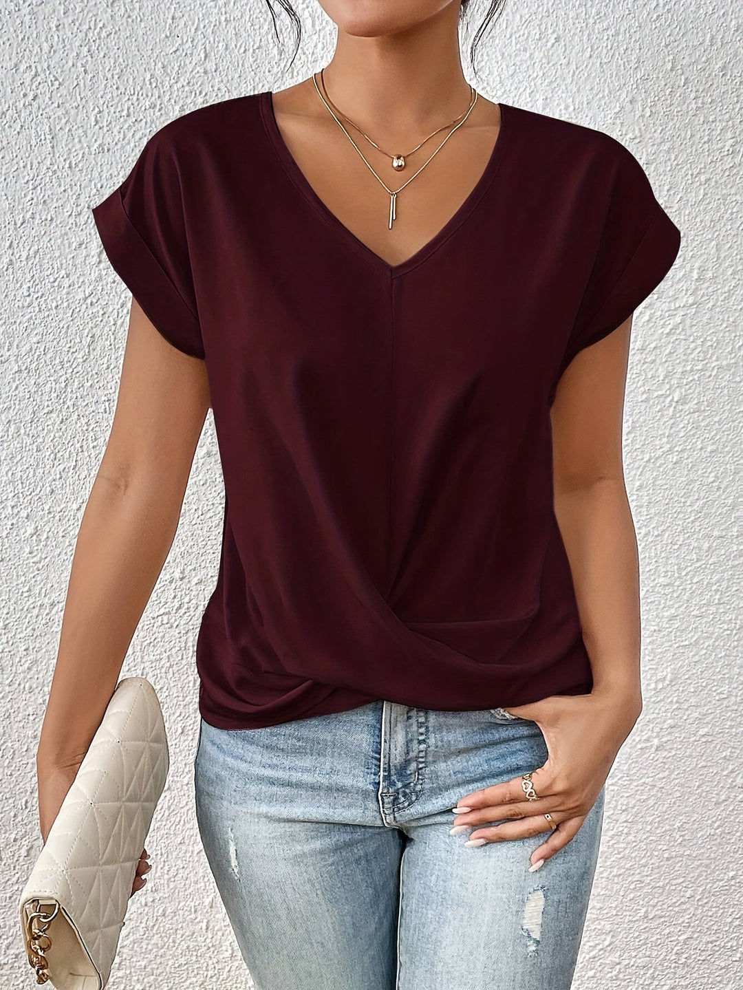 Cleo | T-shirt décontracté avec décolleté en cœur