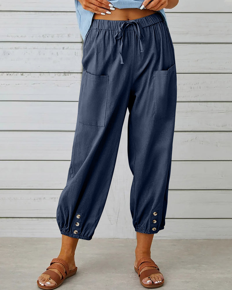 Pantalon ample à taille haute