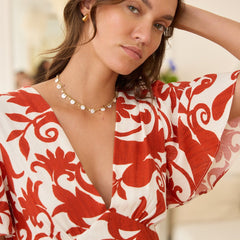 Robe élégante du quotidien Alix, détail du motif – Valloro Paris