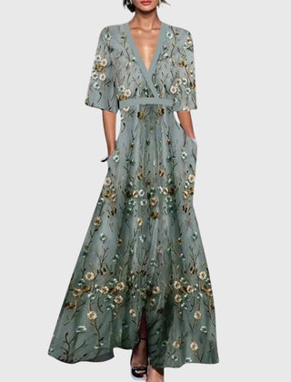 Robe élégante de printemps Candice, vue de dos – Valloro Paris