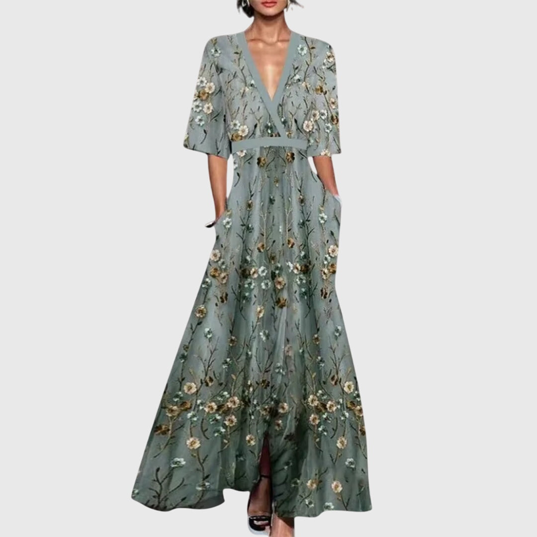 Robe élégante de printemps Candice, vue de dos – Valloro Paris