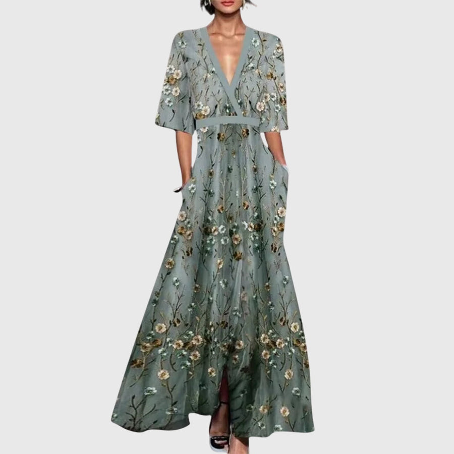 Robe élégante de printemps Candice, vue de dos – Valloro Paris