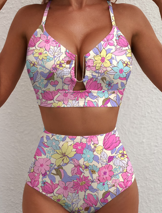 Bikini taille haute à carreaux Léa, vue complète du modèle – Valloro Paris