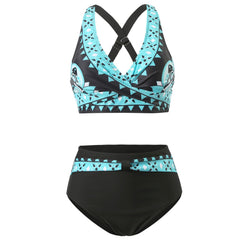 Bikini tendance à imprimé coloré avec haut de maintien Nia, détail des finitions – Valloro Paris