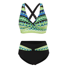 Bikini tendance à imprimé coloré avec haut de maintien Nia, vue de profil – Valloro Paris