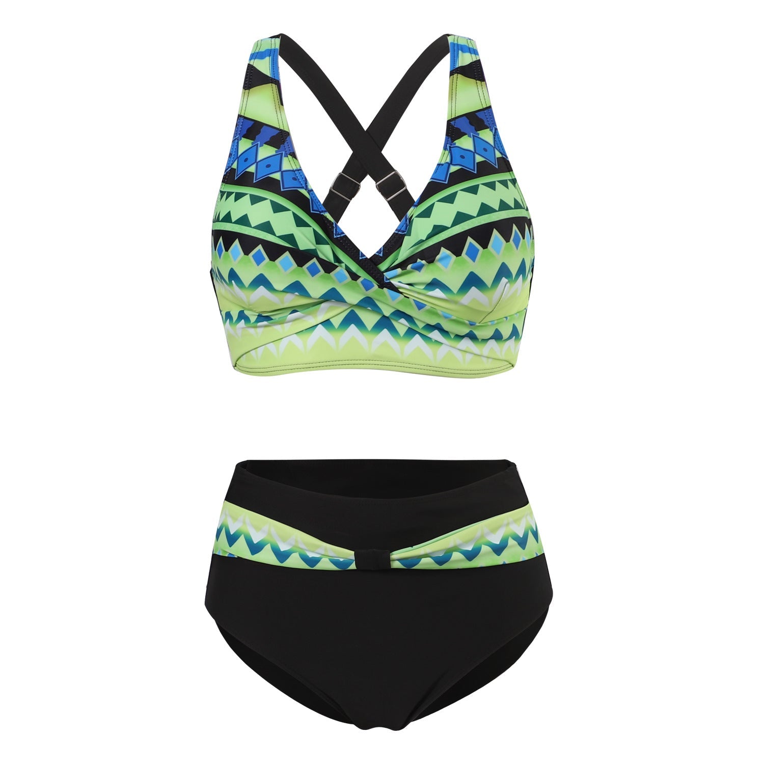 Bikini tendance à imprimé coloré avec haut de maintien Nia, vue de profil – Valloro Paris