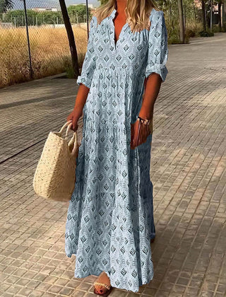 Robe boho intemporelle Louisa, vue de face – Valloro Paris