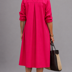 Robe midi sophistiquée Wilma, vue de dos – Valloro Paris