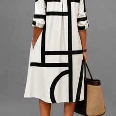 Robe midi chic Annette, vue de dos – Valloro Paris