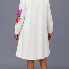 Robe midi sophistiquée Bridget, vue de dos – Valloro Paris
