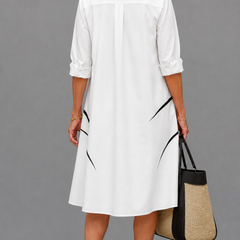 Robe midi confortable Yvette, vue de dos – Valloro Paris