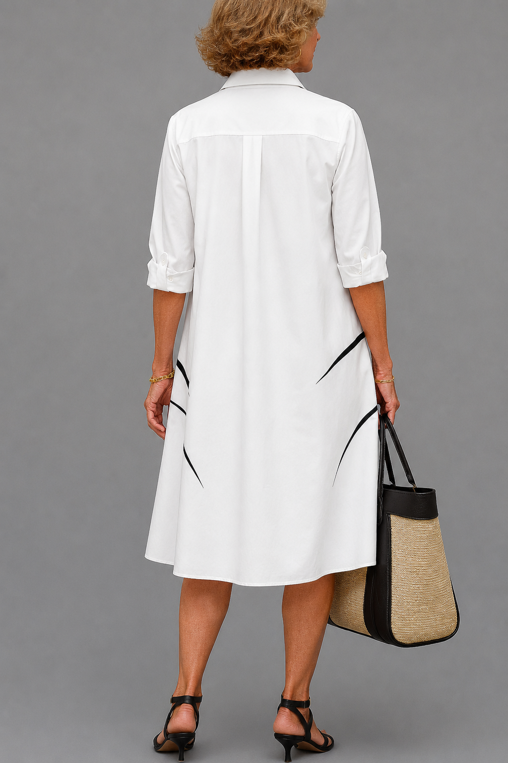Robe midi confortable Yvette, vue de dos – Valloro Paris
