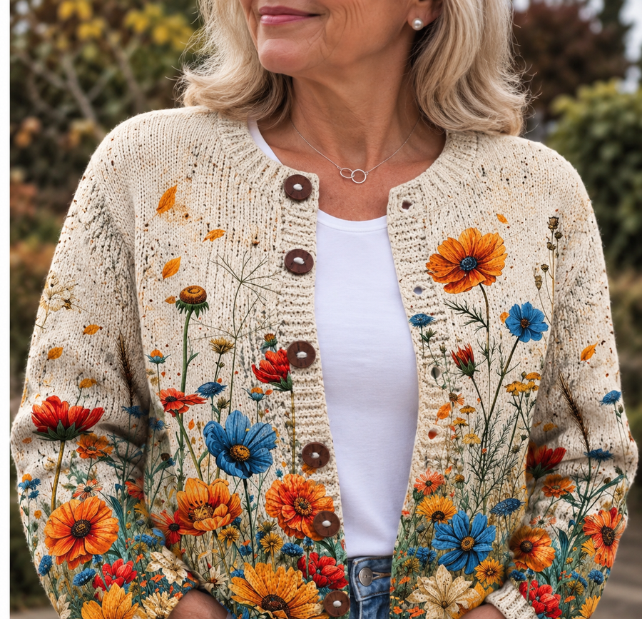 TANSY™ | Cardigan à fleurs vintage