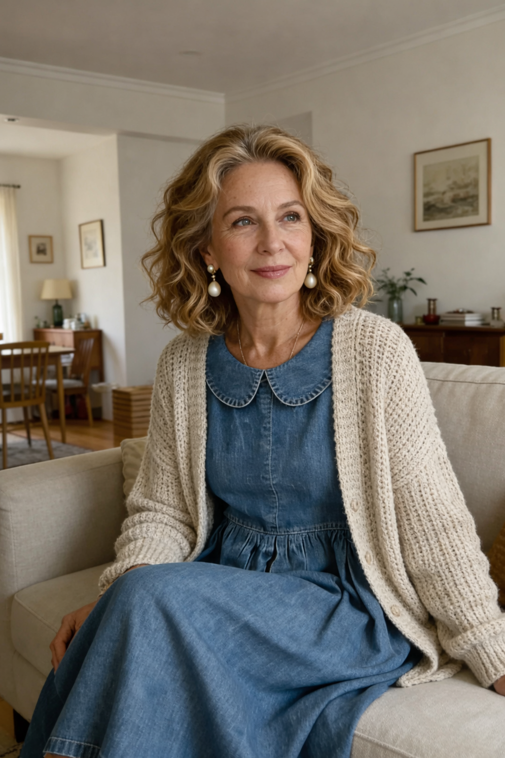 Clara | Robe en jean à col Peter Pan