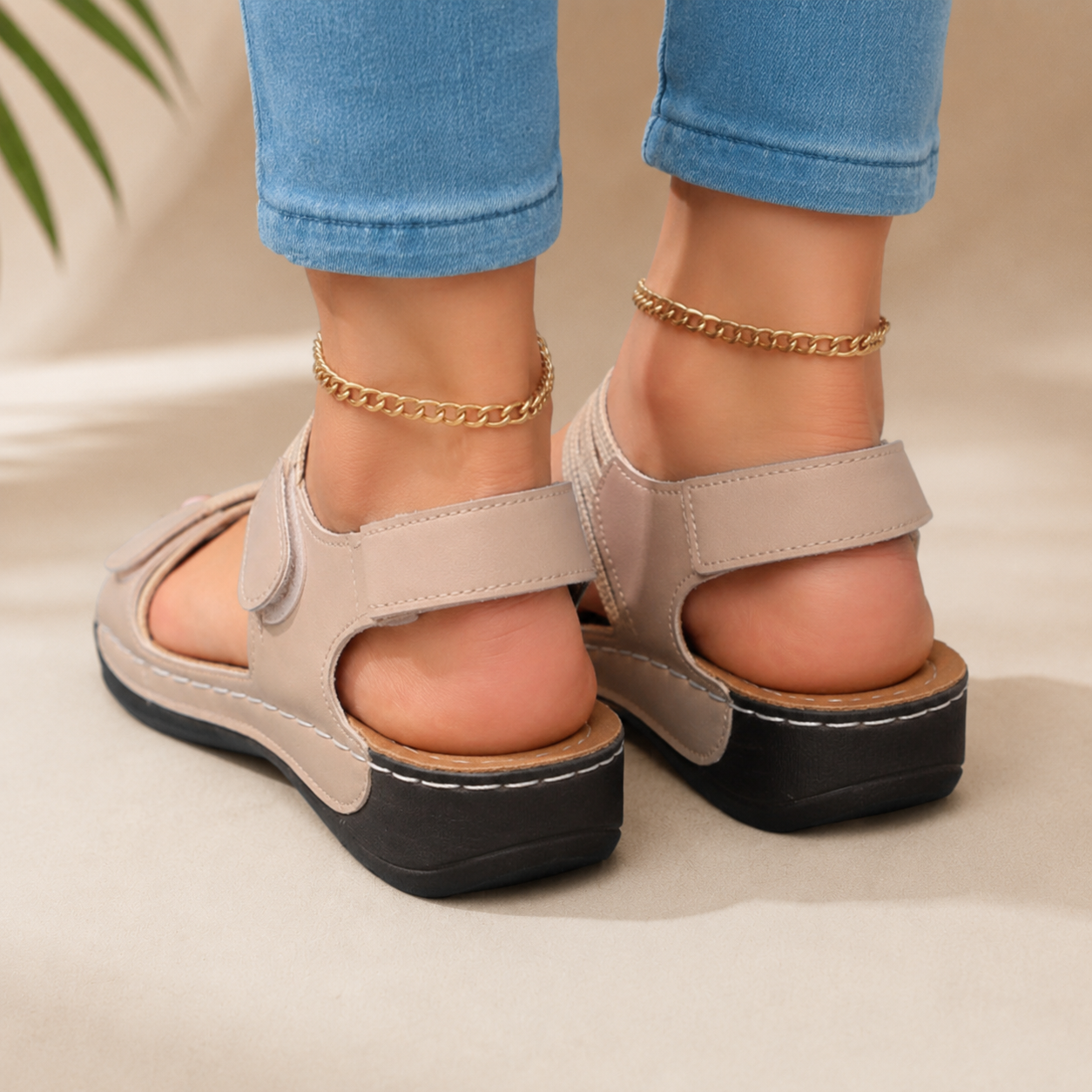 Sandales orthopédiques confort Lucie, vue arrière – Valloro Paris