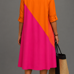 Robe midi confortable Sabrina, vue de dos – Valloro Paris