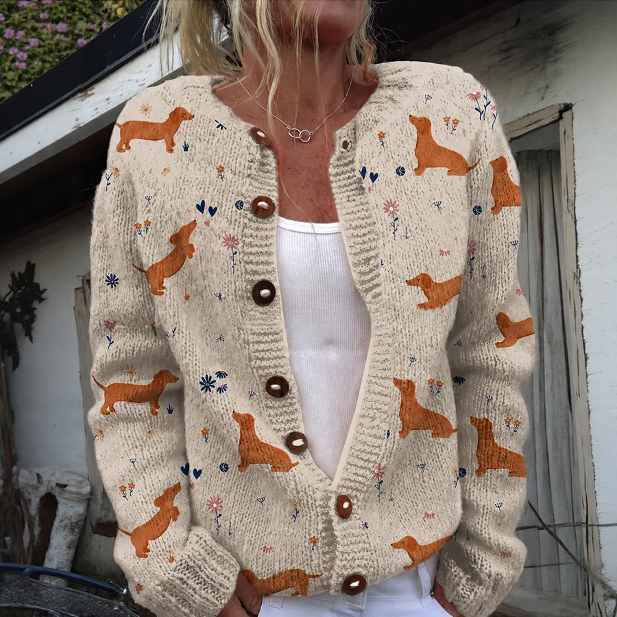 Moxley® | Cardigan en maille à motif de teckels