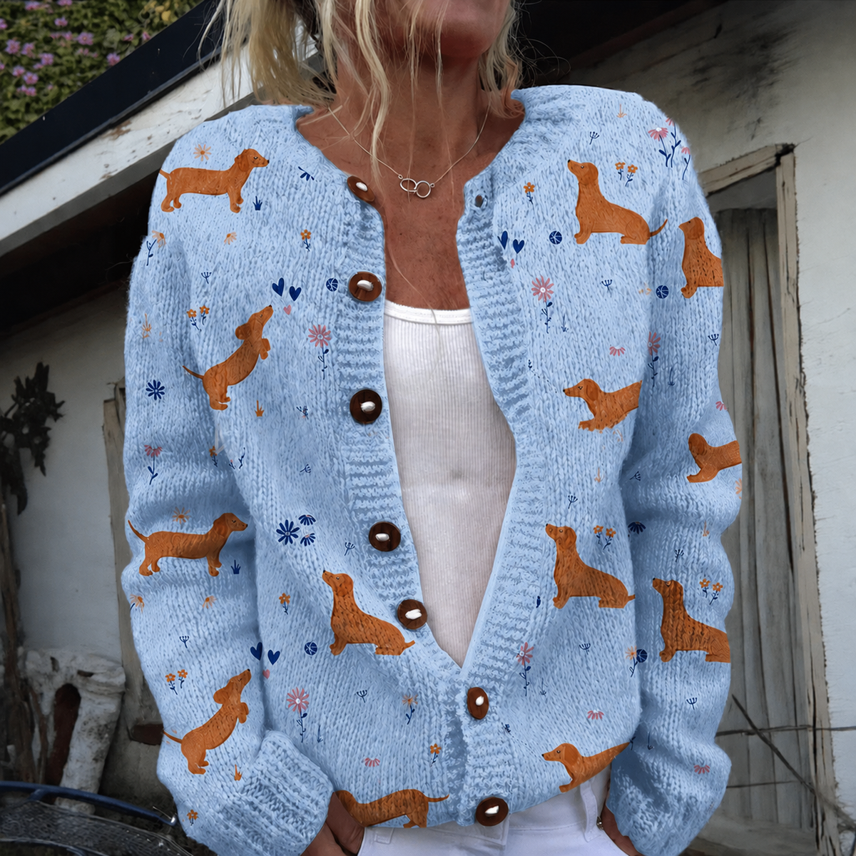 Moxley® | Cardigan en maille à motif de teckels