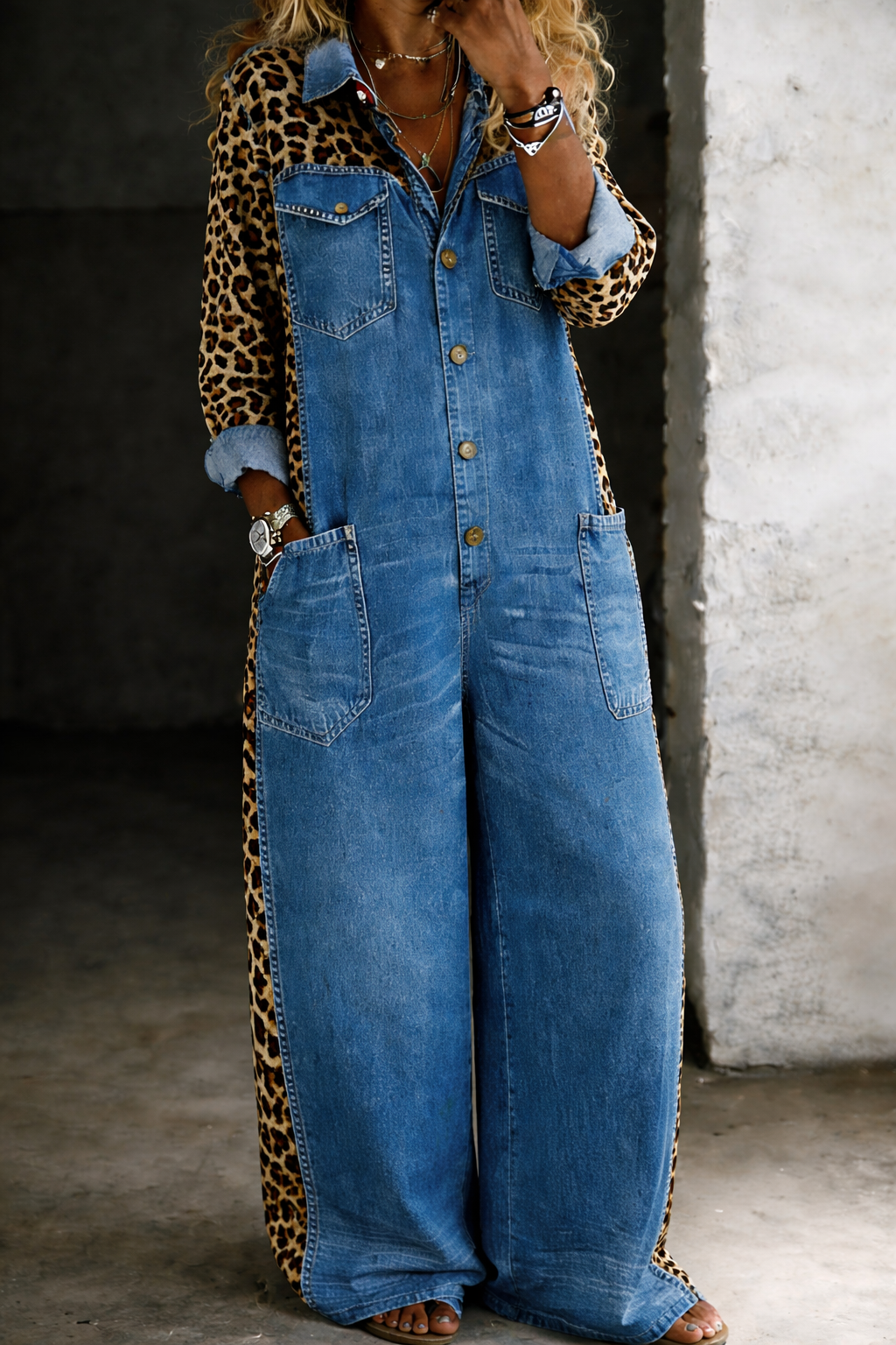 Amanda | Combinaison une pièce en jean avec chemise