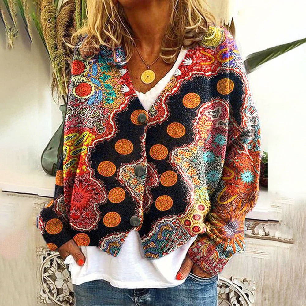 Clara Duval | Cardigan en maille florale boutonné