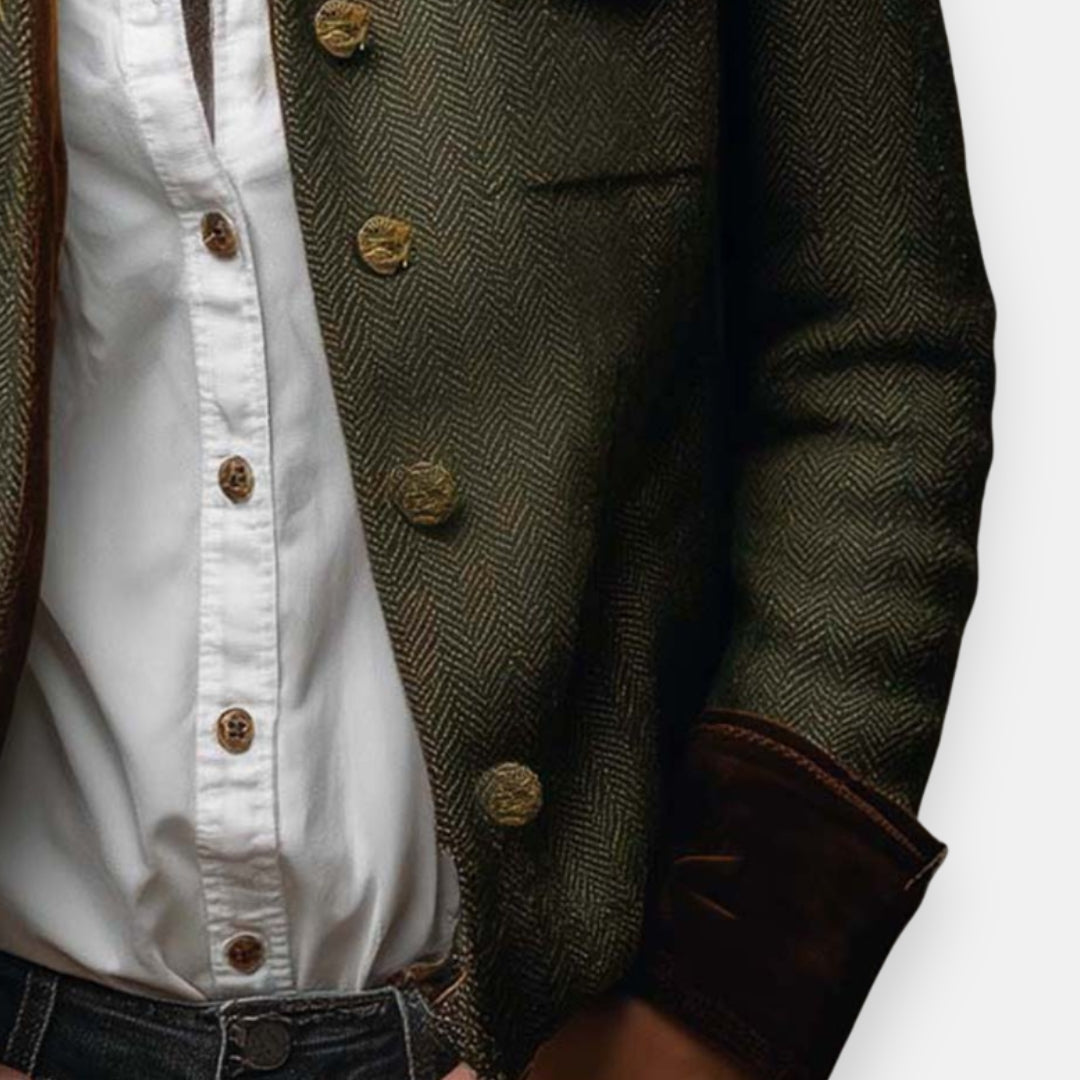 GERALDINE™ | Veste en tweed avec détails en velours