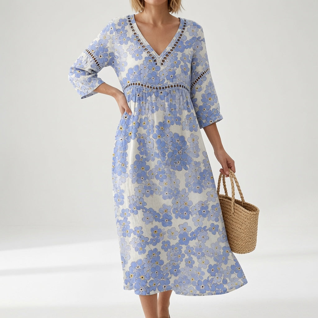 Maricella™ — Robe florale fluide élégance romantique