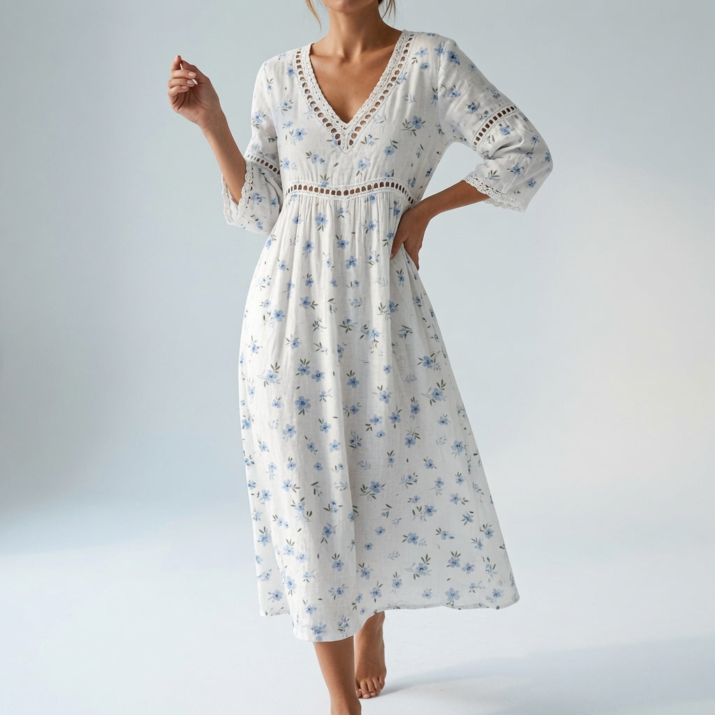 Maricella™ — Robe florale fluide élégance romantique