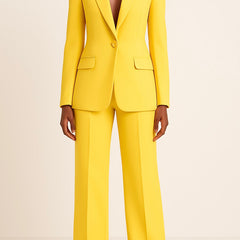Tailleur formel bleu céleste Ella, vue de profil – Valloro Paris