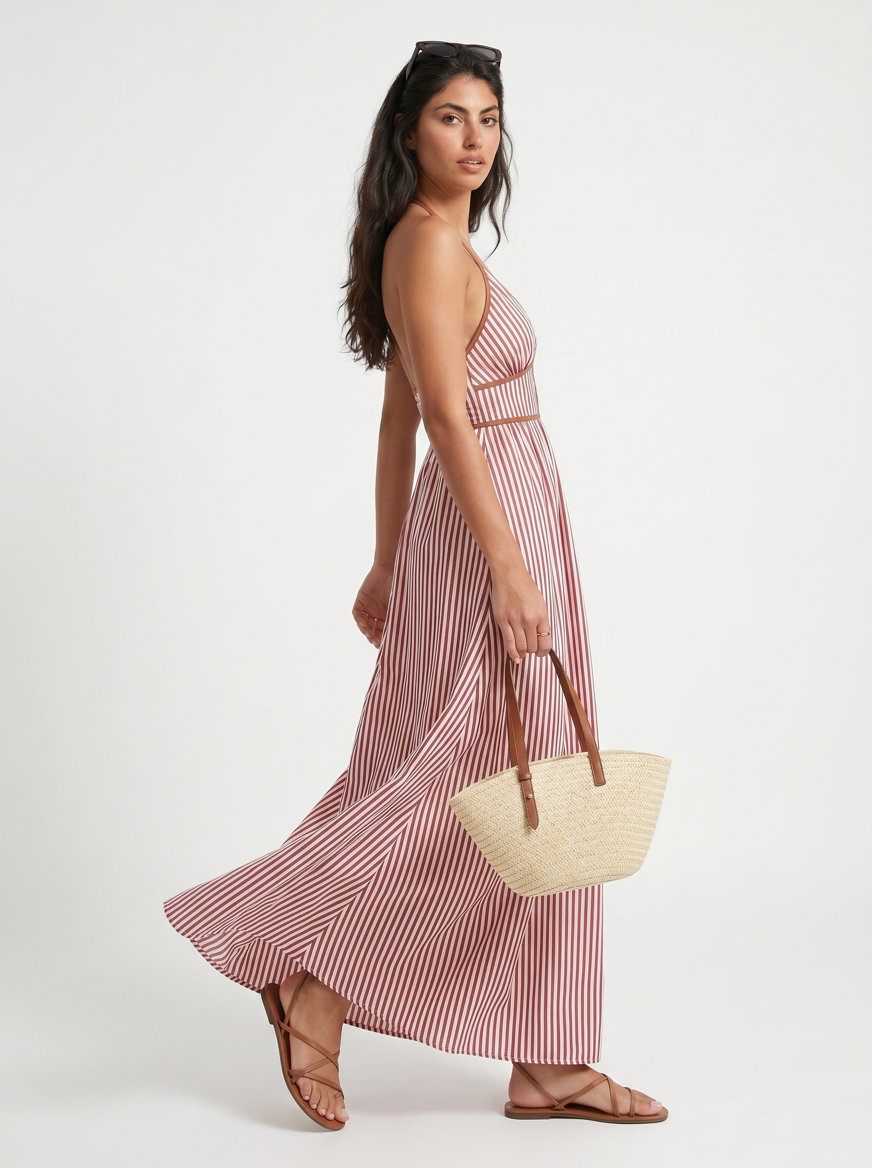Robe longue d'été Reme, présentation du coloris – Valloro Paris