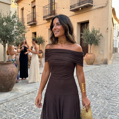 Robe longue élégante et simple Carla, vue de face (photo 13) – Valloro Paris