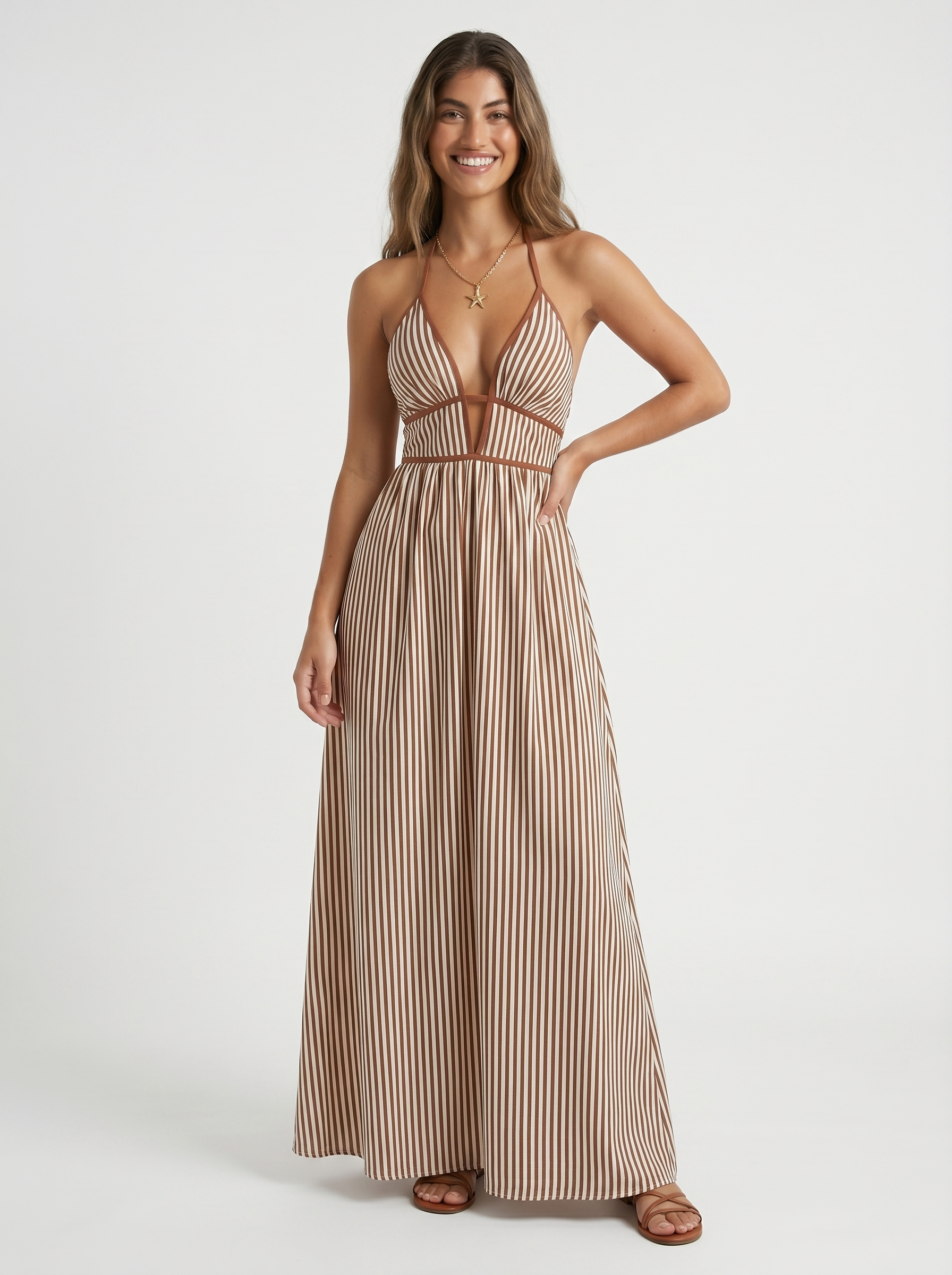 Robe longue d'été Reme, détail du tissu (photo 16) – Valloro Paris