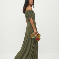 Robe longue élégante et simple Carla, détail du tissu (photo 16) – Valloro Paris