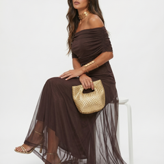 Robe longue élégante et simple Carla, détail des finitions – Valloro Paris