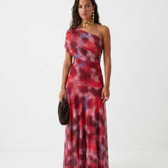 Robe longue élégante et simple Carla, vue de dos – Valloro Paris