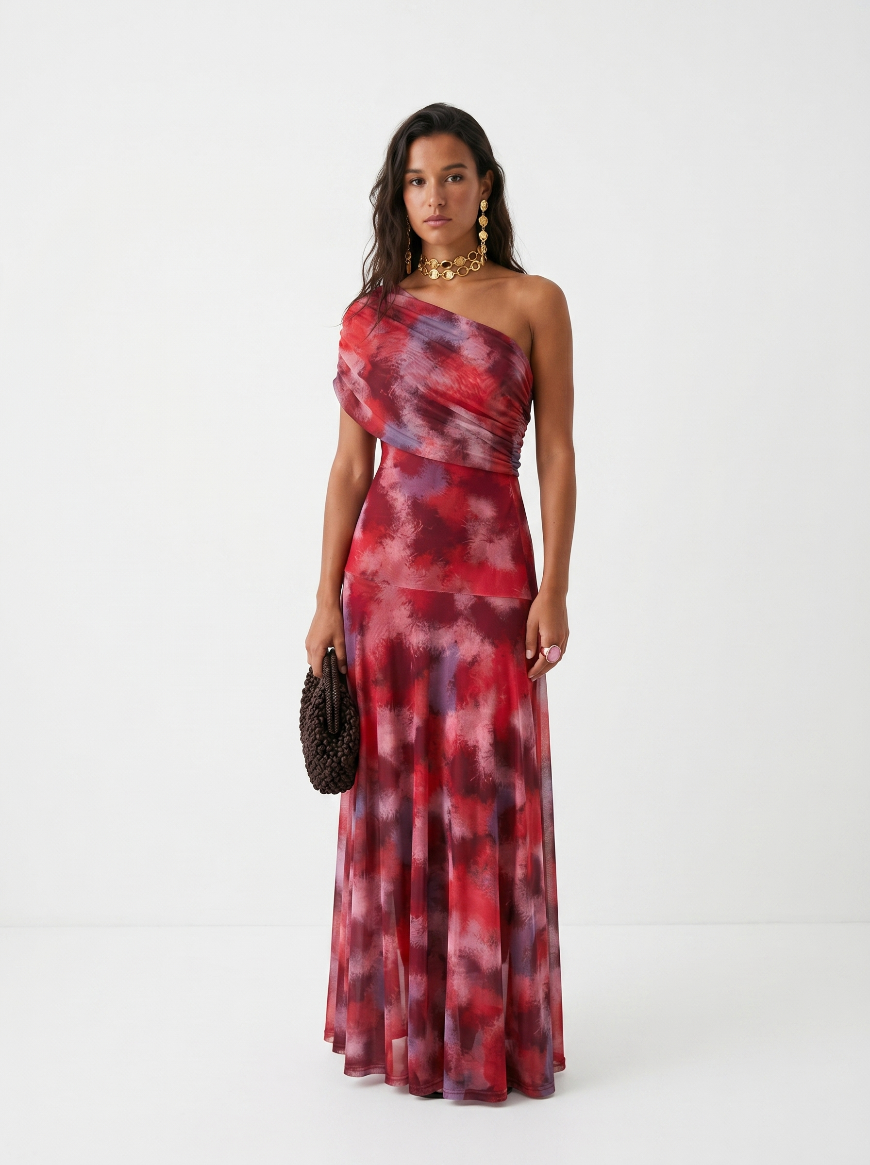 Robe longue élégante et simple Carla, vue de dos – Valloro Paris