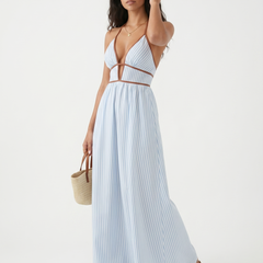 Robe longue d'été Reme, vue de dos – Valloro Paris