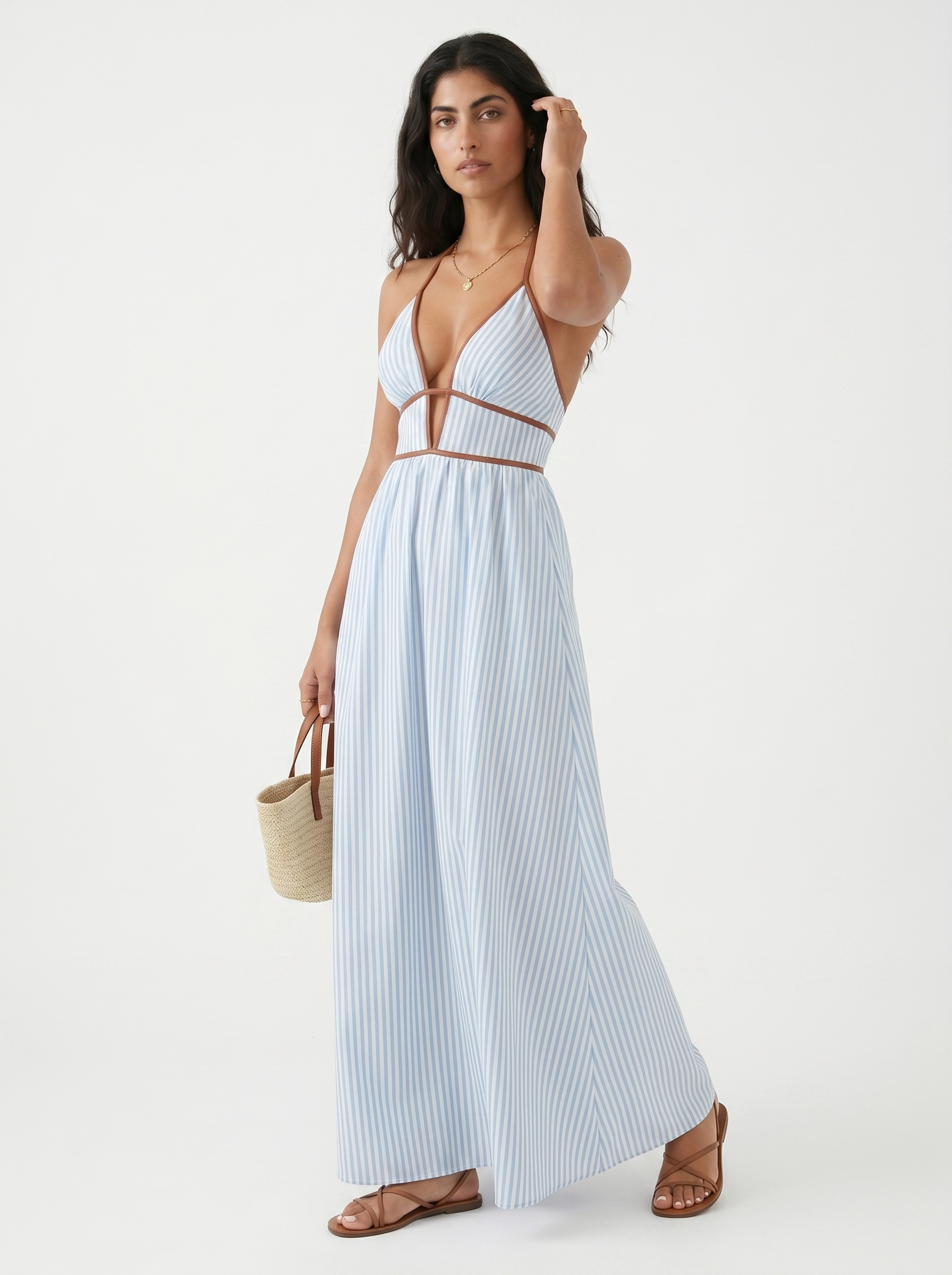 Robe longue d'été Reme, vue de dos – Valloro Paris