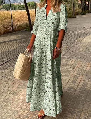 Robe boho intemporelle Louisa, vue de dos – Valloro Paris