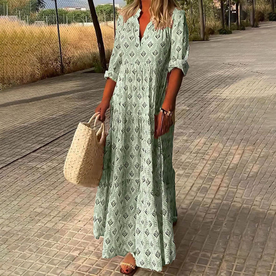Robe boho intemporelle Louisa, vue de dos – Valloro Paris