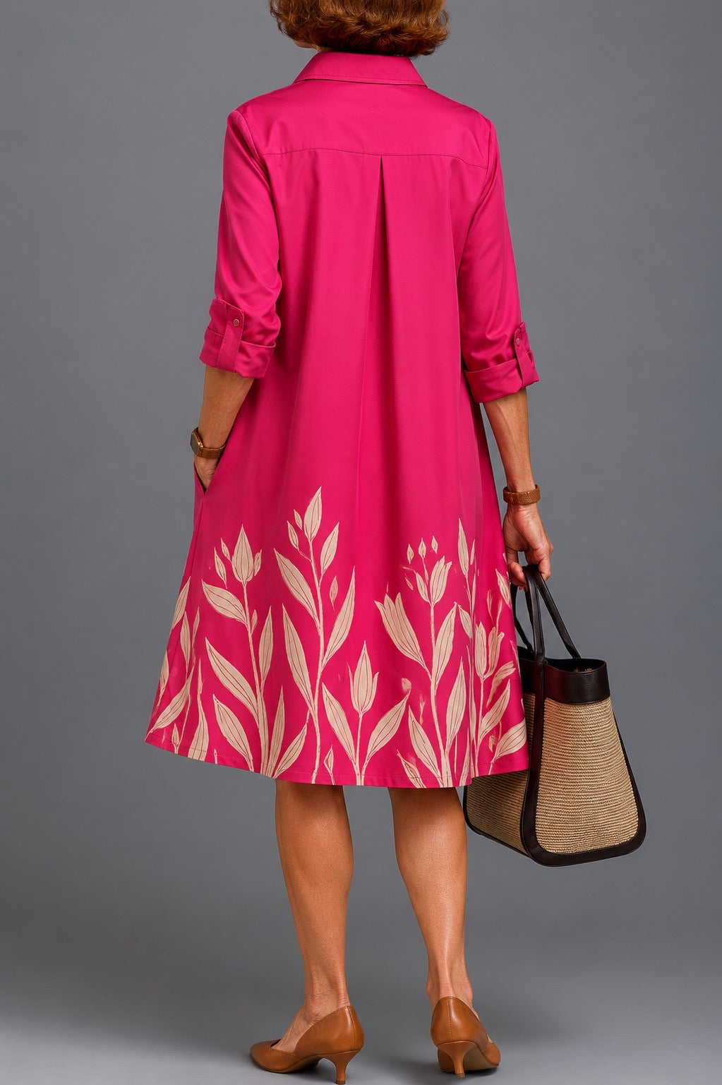 Robe midi confortable Anne Marie, vue de dos – Valloro Paris