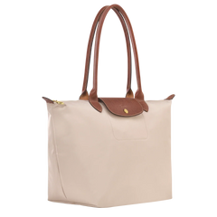Cabas pliable en nylon à détails cuir Grand Sac Papier, vue de dos – Valloro Paris