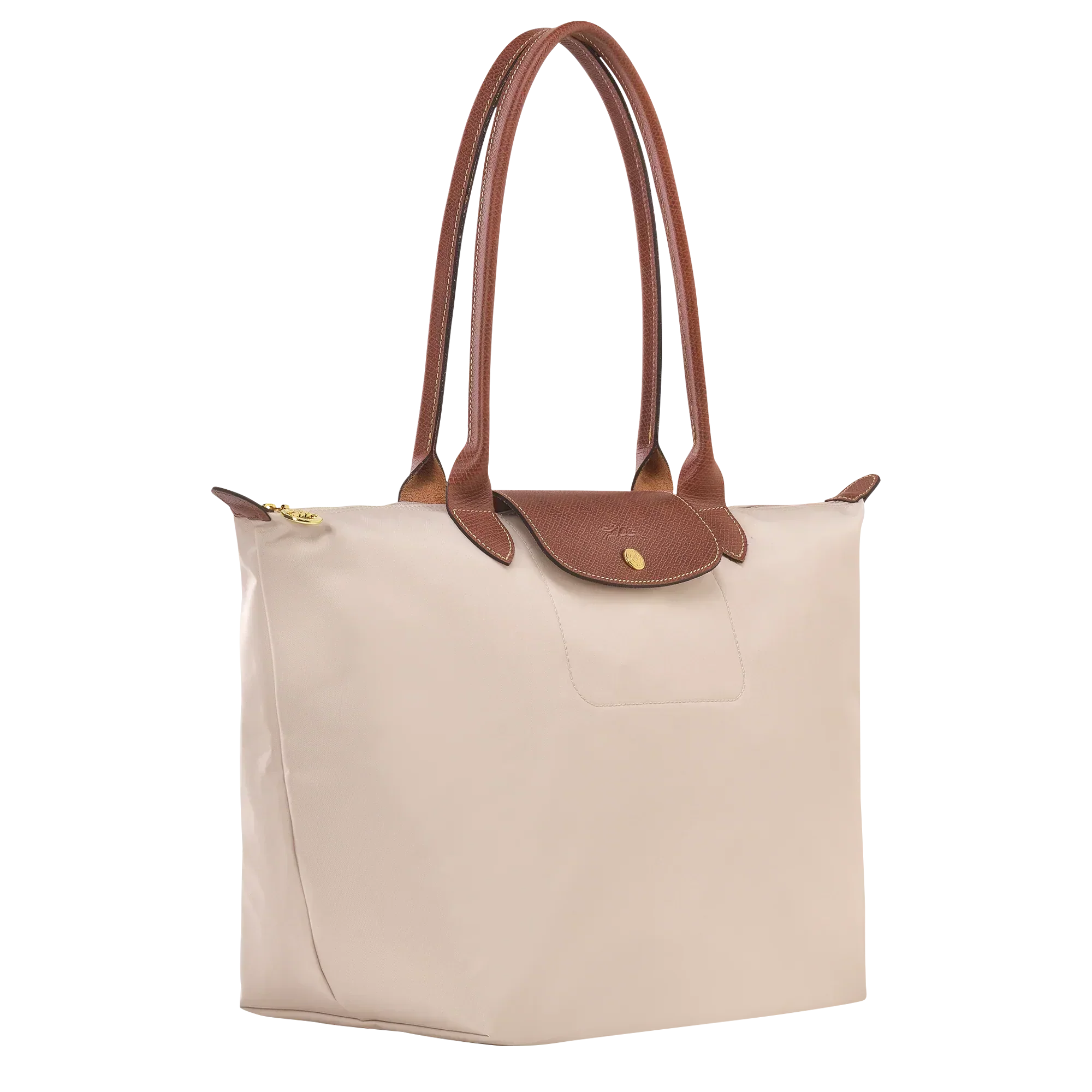 Cabas pliable en nylon à détails cuir Grand Sac Papier, vue de dos – Valloro Paris
