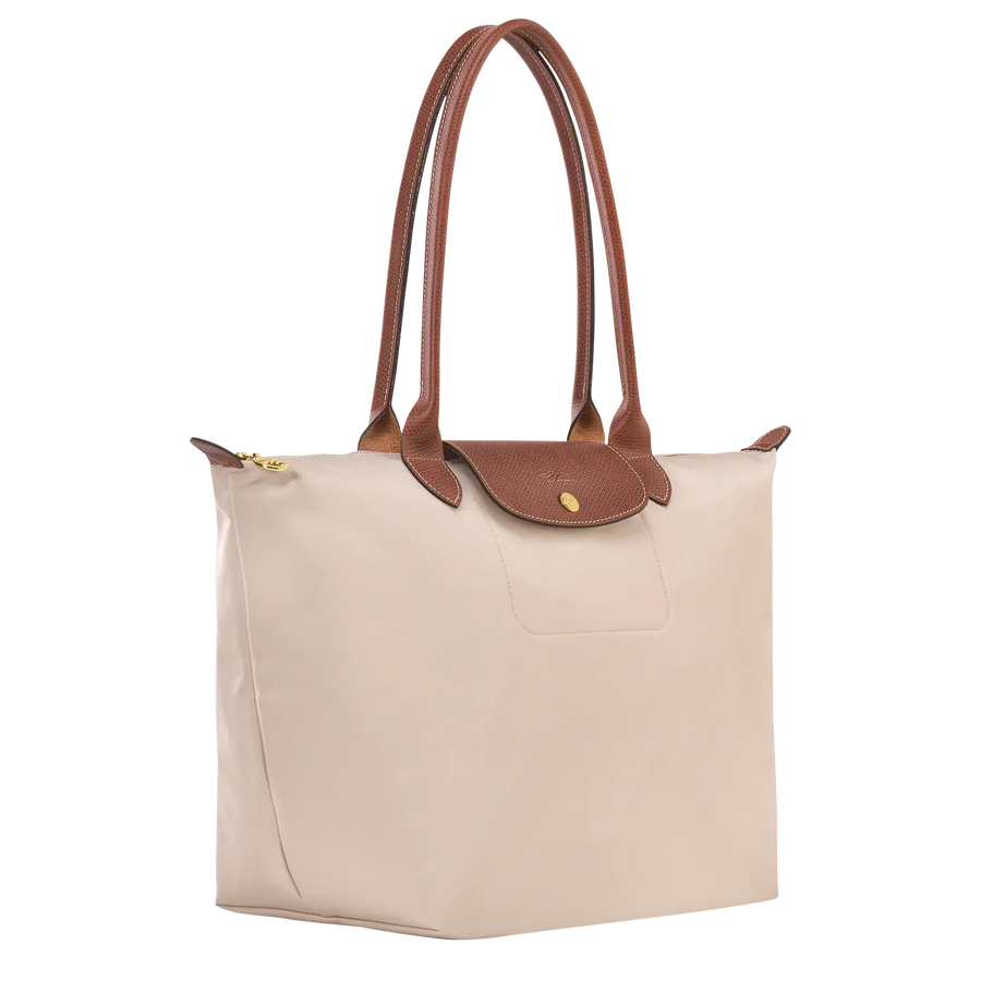 Cabas pliable en nylon à détails cuir Grand Sac Papier, vue de dos – Valloro Paris