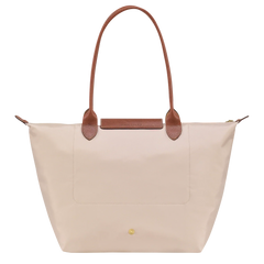 Cabas pliable en nylon à détails cuir Grand Sac Papier, porté à l’épaule – Valloro Paris