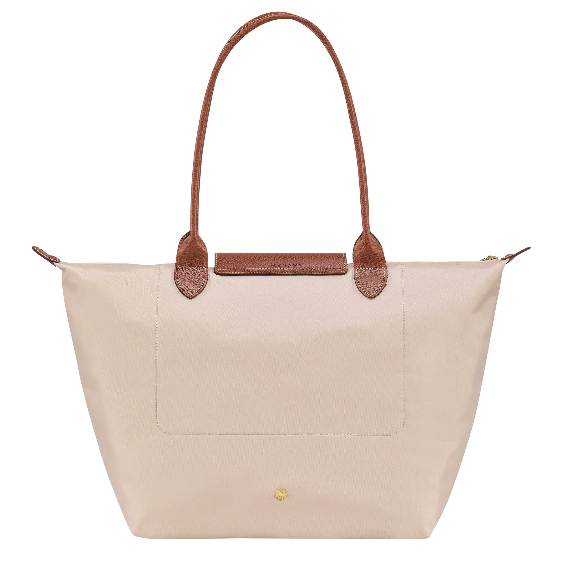 Cabas pliable en nylon à détails cuir Grand Sac Papier, porté à l’épaule – Valloro Paris