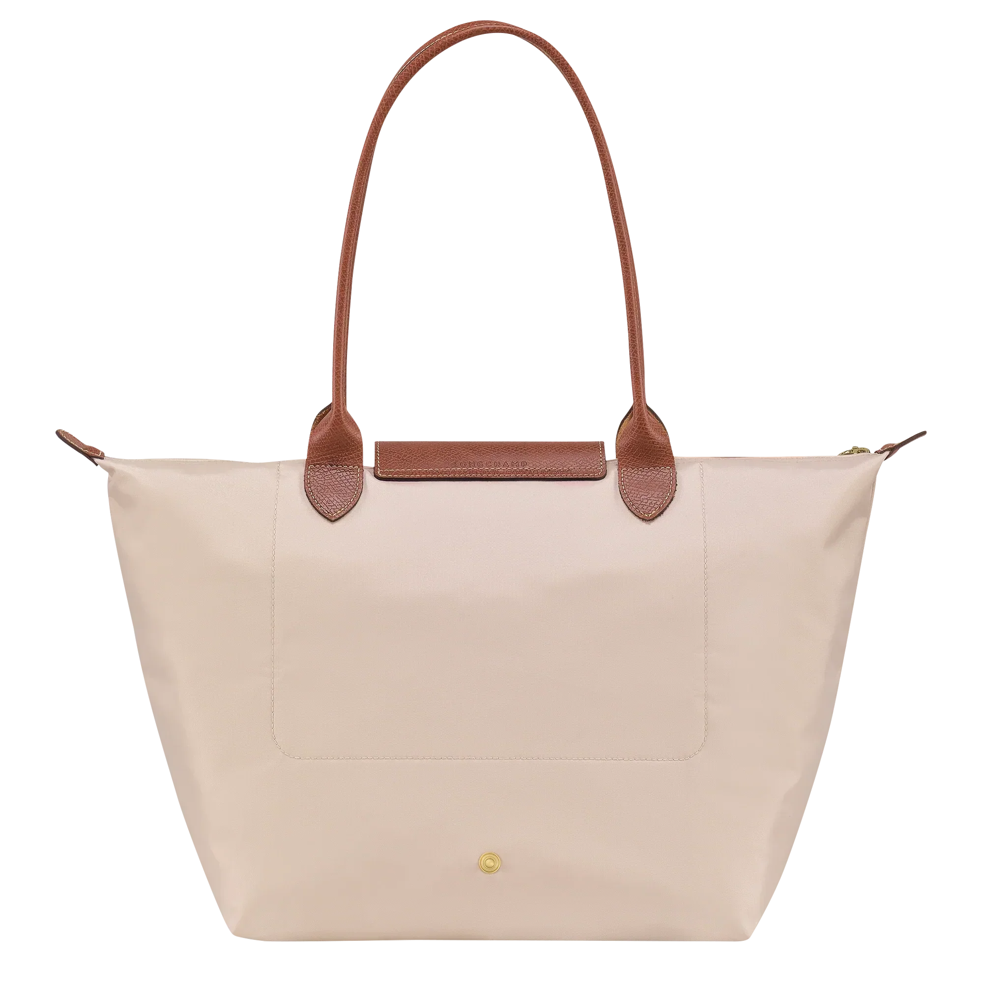 Cabas pliable en nylon à détails cuir Grand Sac Papier, porté à l’épaule – Valloro Paris
